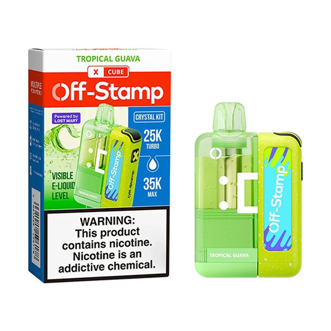 Tropical Guava Off Stamp X Cube Crystal 35,000 Puffs Disposable Kit 1 Tropical Guava Off Stamp X Cube Crystal 35,000 Puffs Disposable Kit