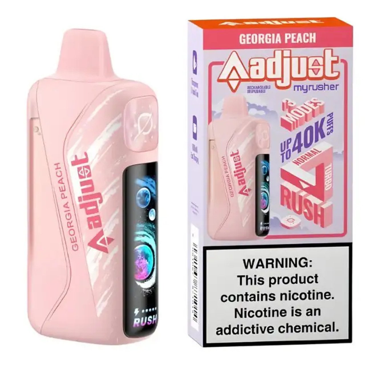 Georgia Peach – Adjust MyRusher 40K Puffs Disposable Vape 1 Georgia Peach – Adjust MyRusher 40K Puffs Disposable Vape