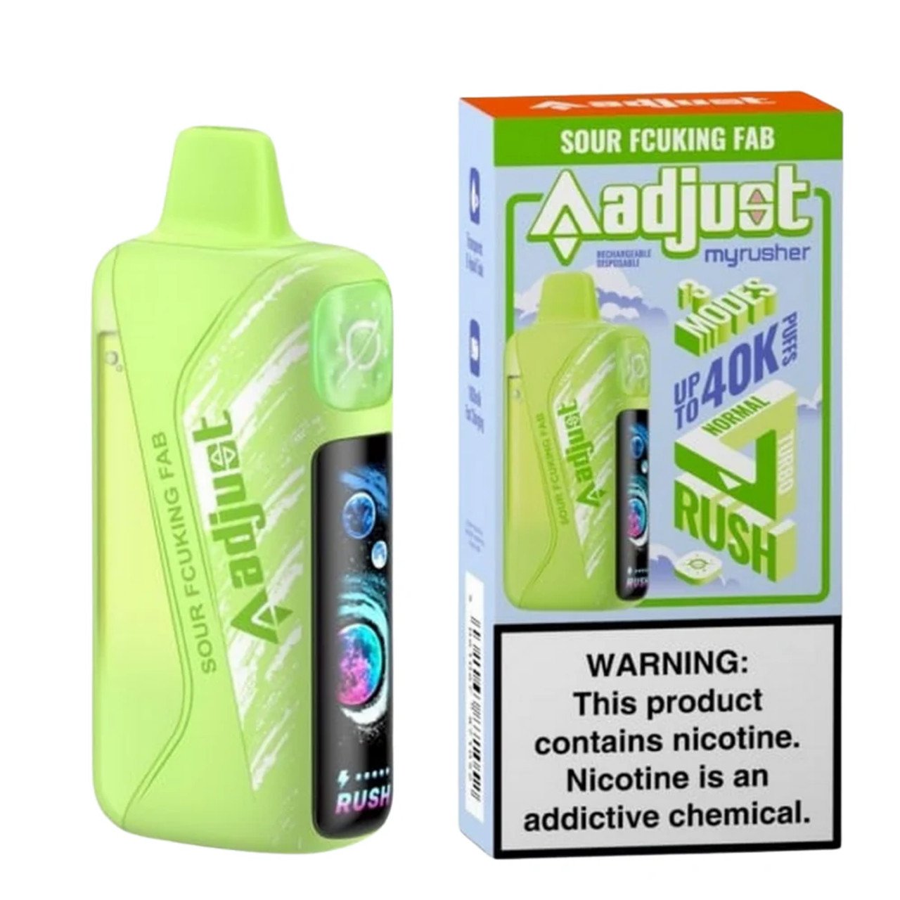 Sour Fcuking Fab – Adjust MyRusher 40K Puffs Disposable Vape 1 Sour Fcuking Fab – Adjust MyRusher 40K Puffs Disposable Vape