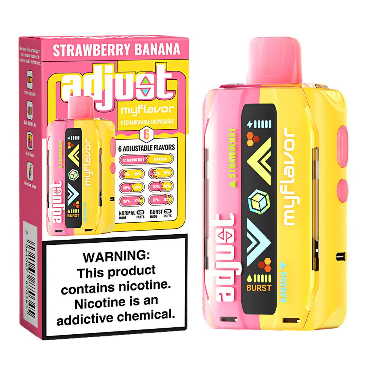 Strawberry Banana – Adjust MyRusher 40K Puffs Disposable Vape 1 Strawberry Banana – Adjust MyRusher 40K Puffs Disposable Vape