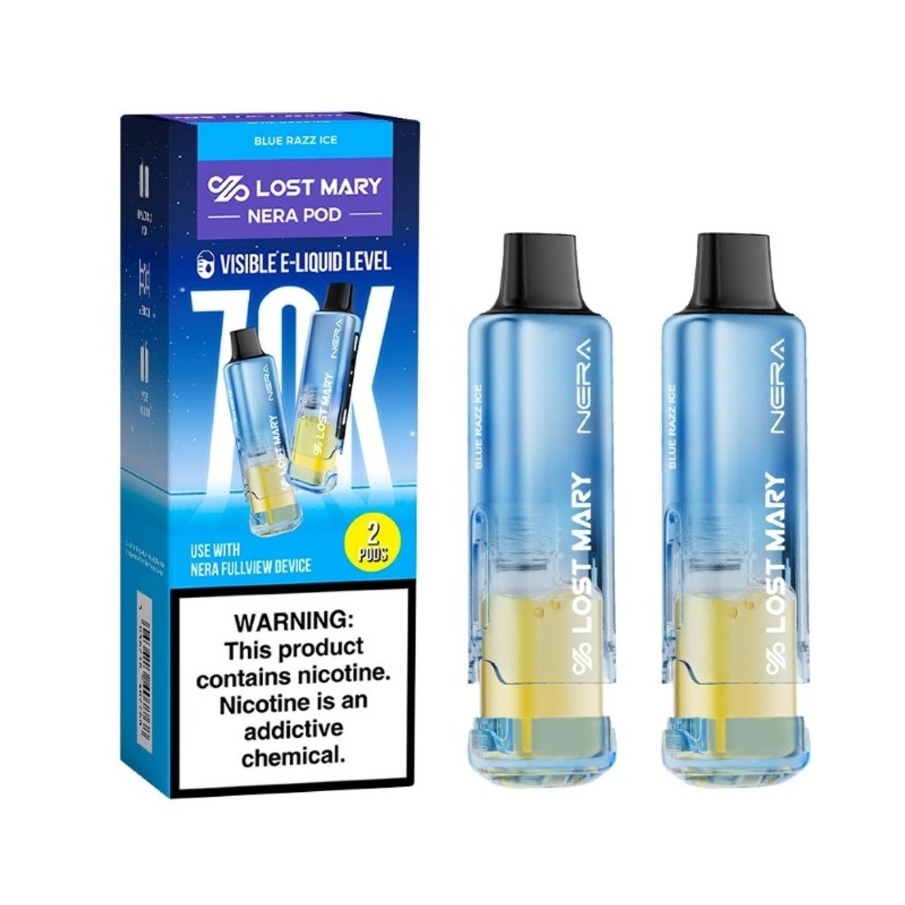 Blue Raz Ice - Lost Mary NERA 70000 Disposable Vape Pod 1 Blue Raz Ice - Lost Mary NERA 70000 Disposable Vape Pod