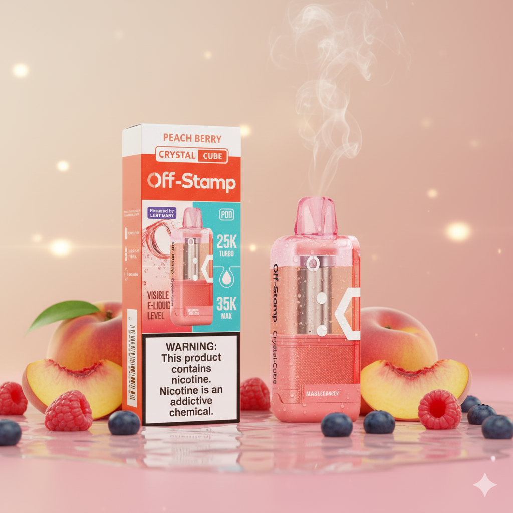 Top Off Stamp X Cube Crystal 35K Puffs Disposable Pod: Ranked Guide 6 Peach Berry Off Stamp X Cube Crystal 35K Puffs - Disposable Pod
